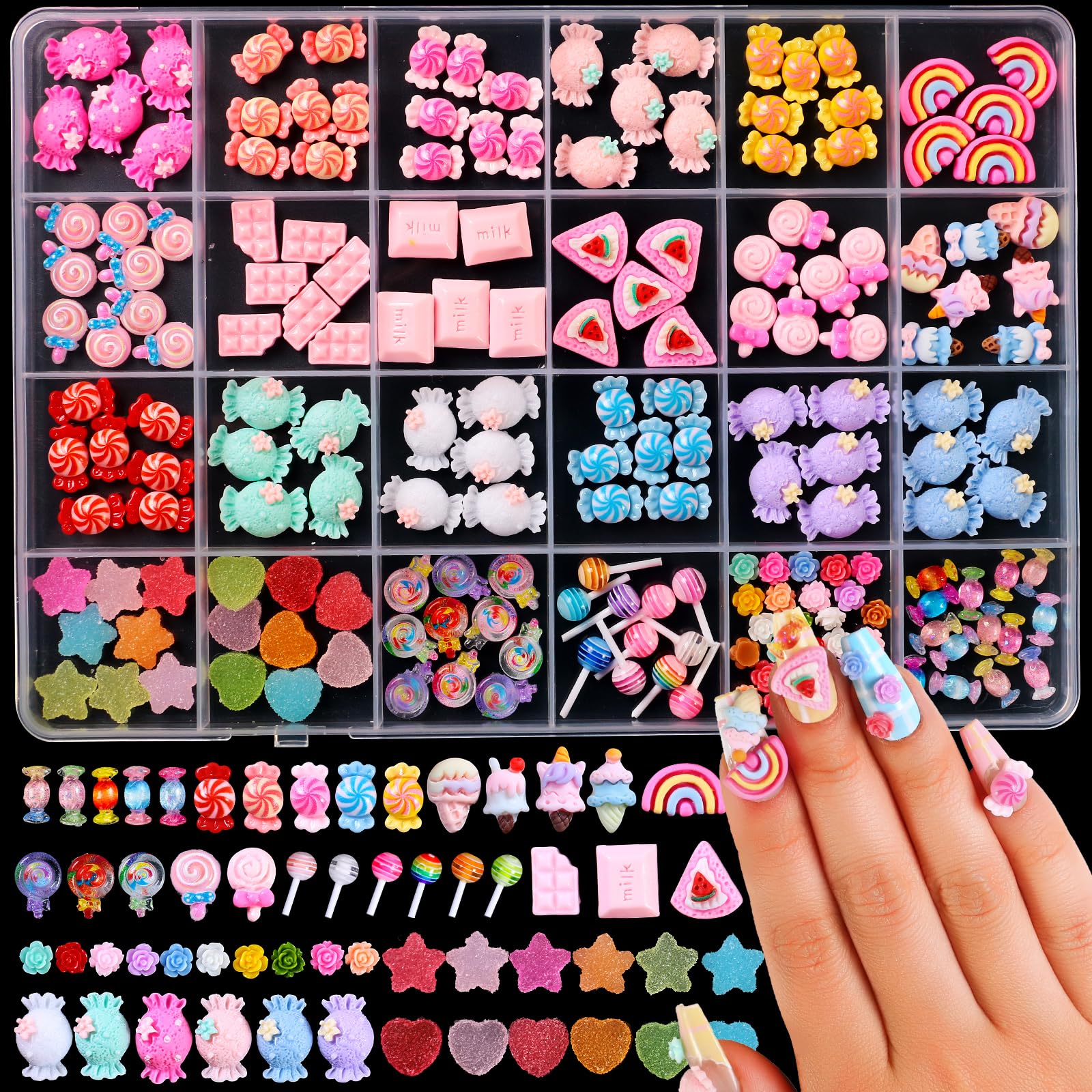 Major Dijit 3D nail charms flowers for bright DIY nail art accents