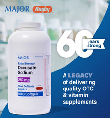 Display of the Major Docusate Sodium 1000-count bottle
