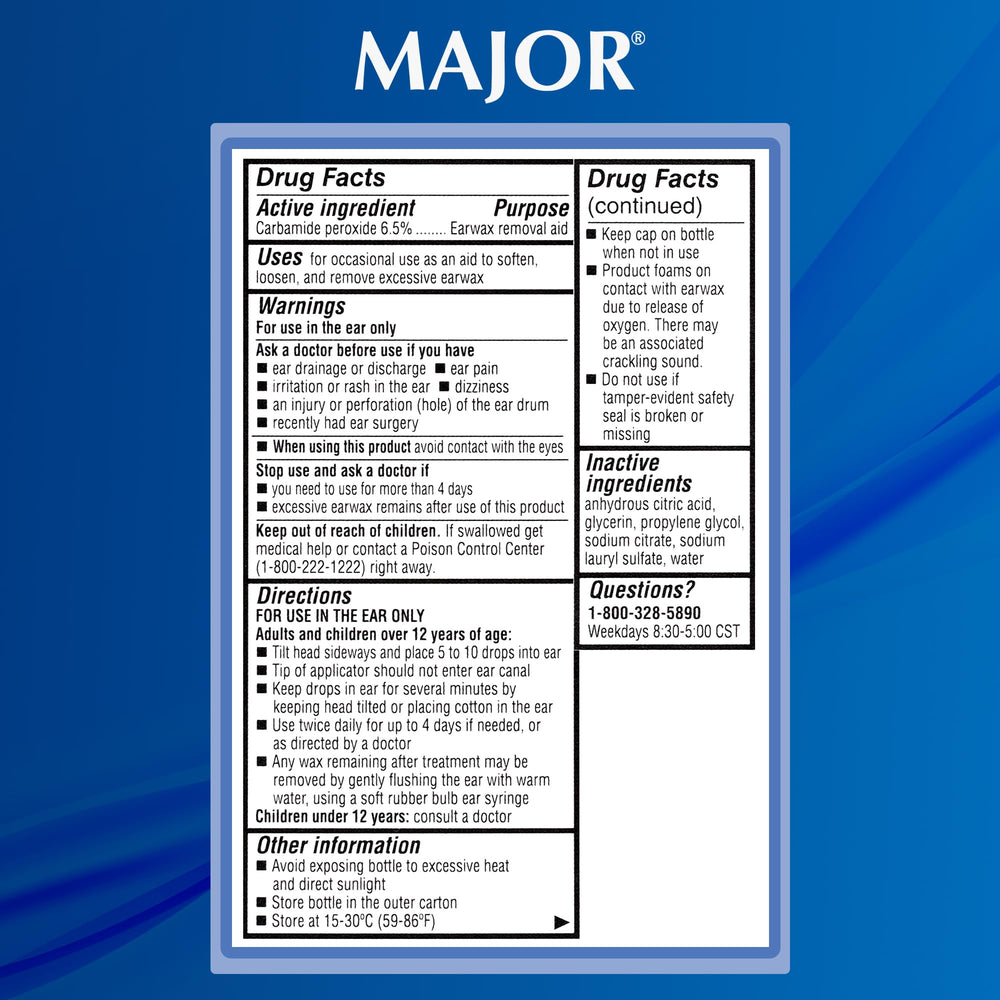 MAJOR Earwax Drops suitable for adults and ages 12+