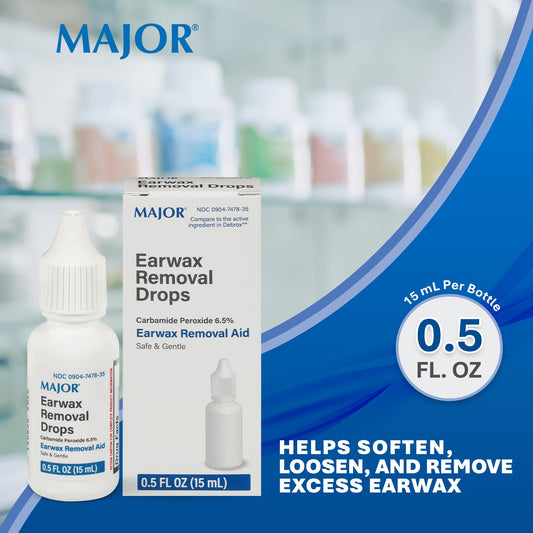 MAJOR Earwax Drops foaming action softens wax safely