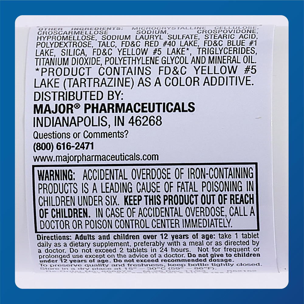 Iron supplement image promoting oxygen transport support with Major Ferosul