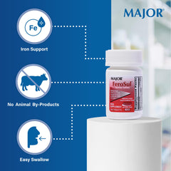 Back of Major Ferosul label showing ingredients and certifications