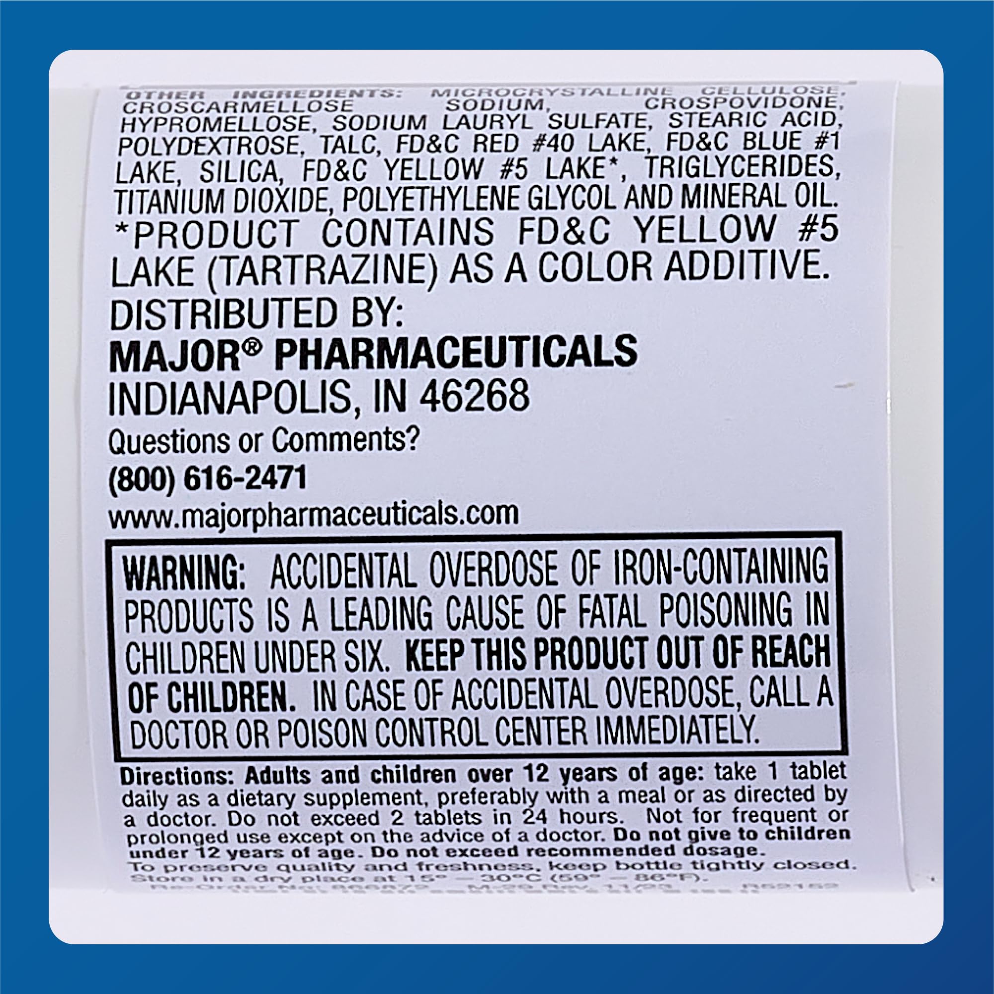 Group shot of Major Ferosul iron supplement packaging