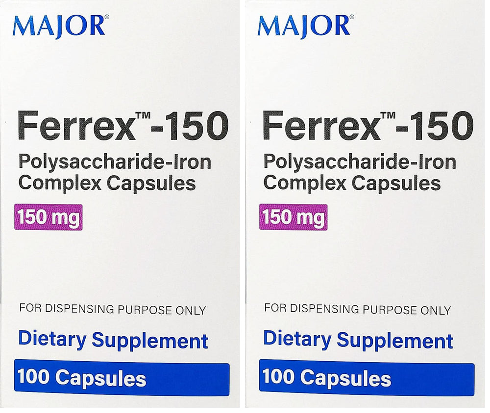 Ferrex-150 Polysaccharide-Iron Complex capsules, pack of 2, by Major Pharm (PGN)