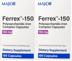 Ferrex-150 Polysaccharide-Iron Complex capsules, pack of 2, by Major Pharm (PGN)