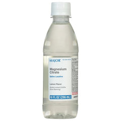 Front view of Major Magnesium Citrate Saline Laxative Lemon 10oz bottle
