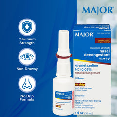 MAJOR nasal decongestant spray kids-application notes supervised use for 6–11.
