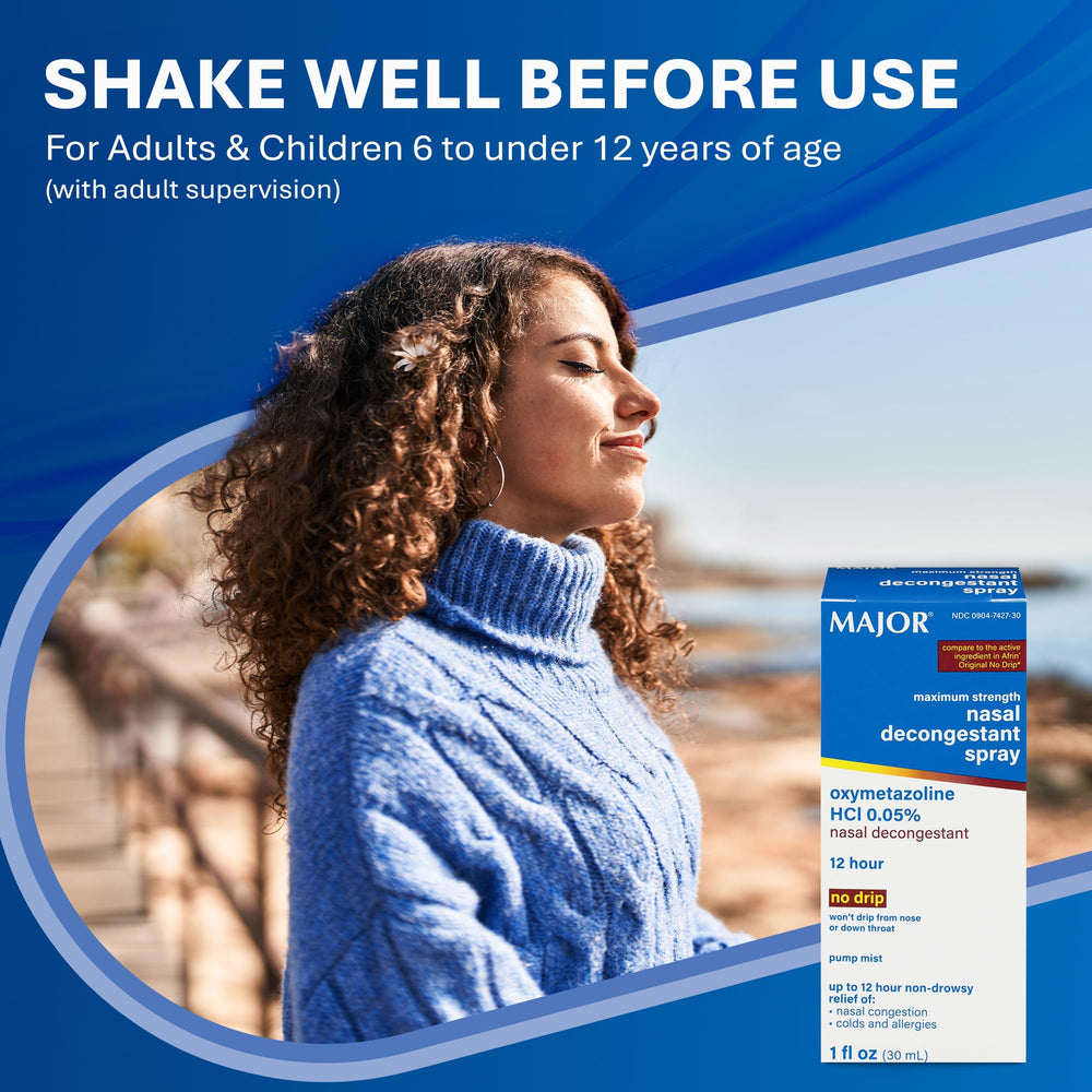 MAJOR nasal decongestant spray sinus-pressure-relief hints temporary sinus relief.
