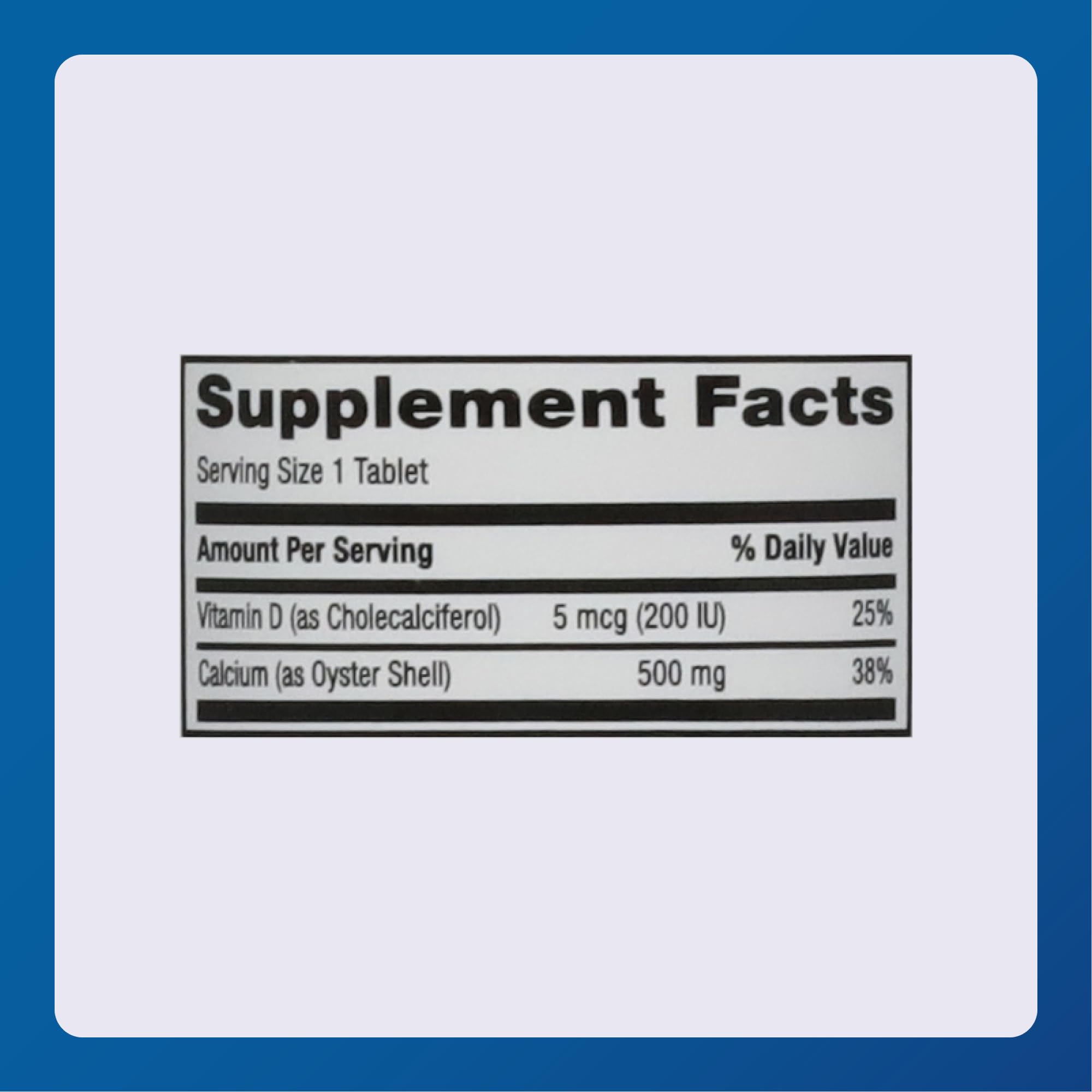 Usage instructions for Major Oyster Shell Calcium with Vitamin D3