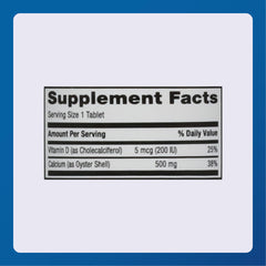 Usage instructions for Major Oyster Shell Calcium with Vitamin D3