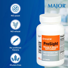 Antioxidants selenium and vitamins A, C, and E in ProSight formula