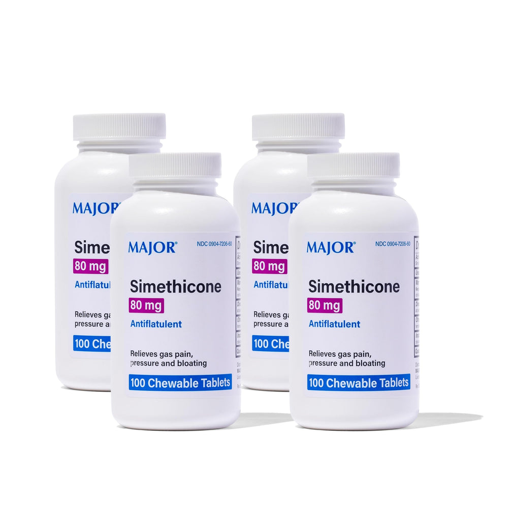 MAJOR Simethicone Gas Relief tablets pack—chewable relief after meals.