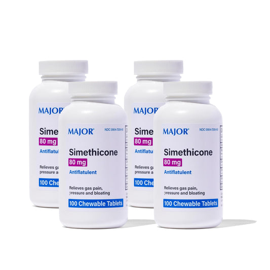 MAJOR Simethicone Gas Relief tablets pack—chewable relief after meals.