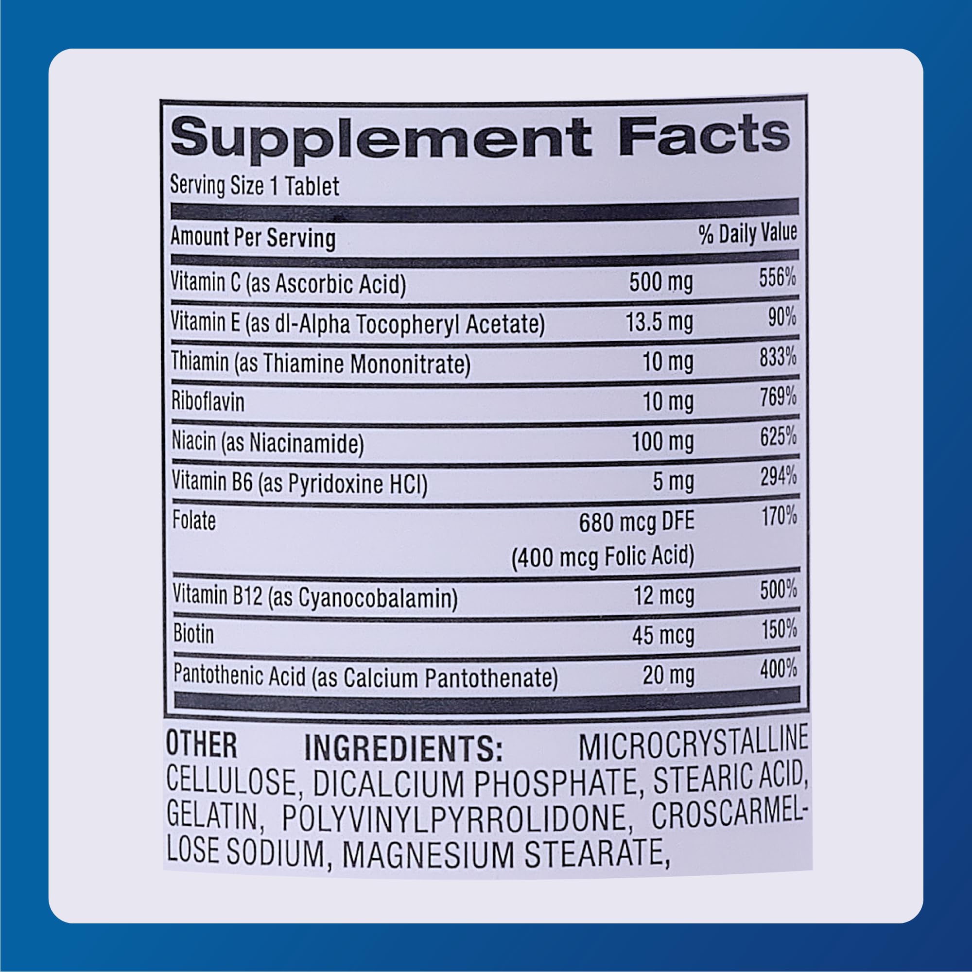 Serving suggestion: one tablet daily with a meal