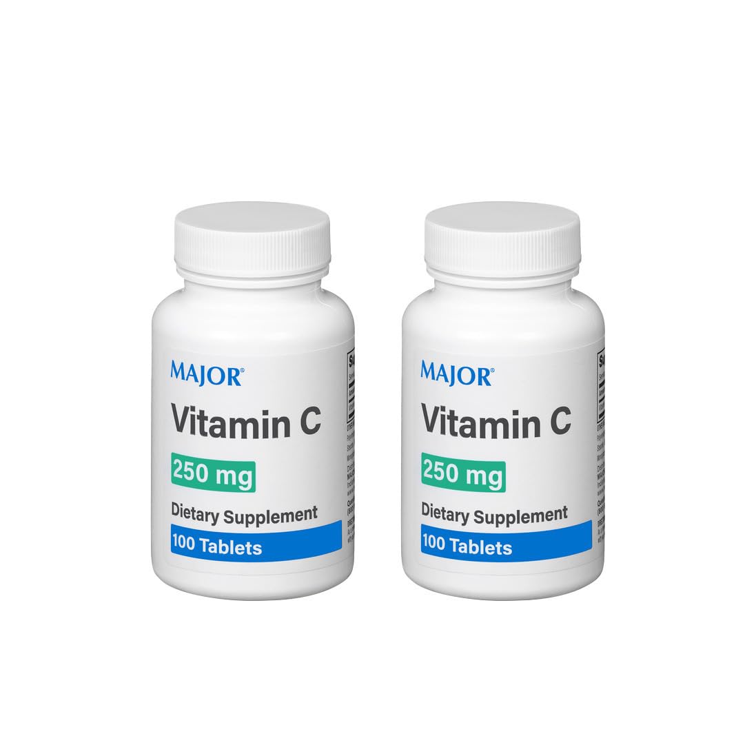 Front view of MAJOR Vitamin-C 250 mg tablets in Pack of 2