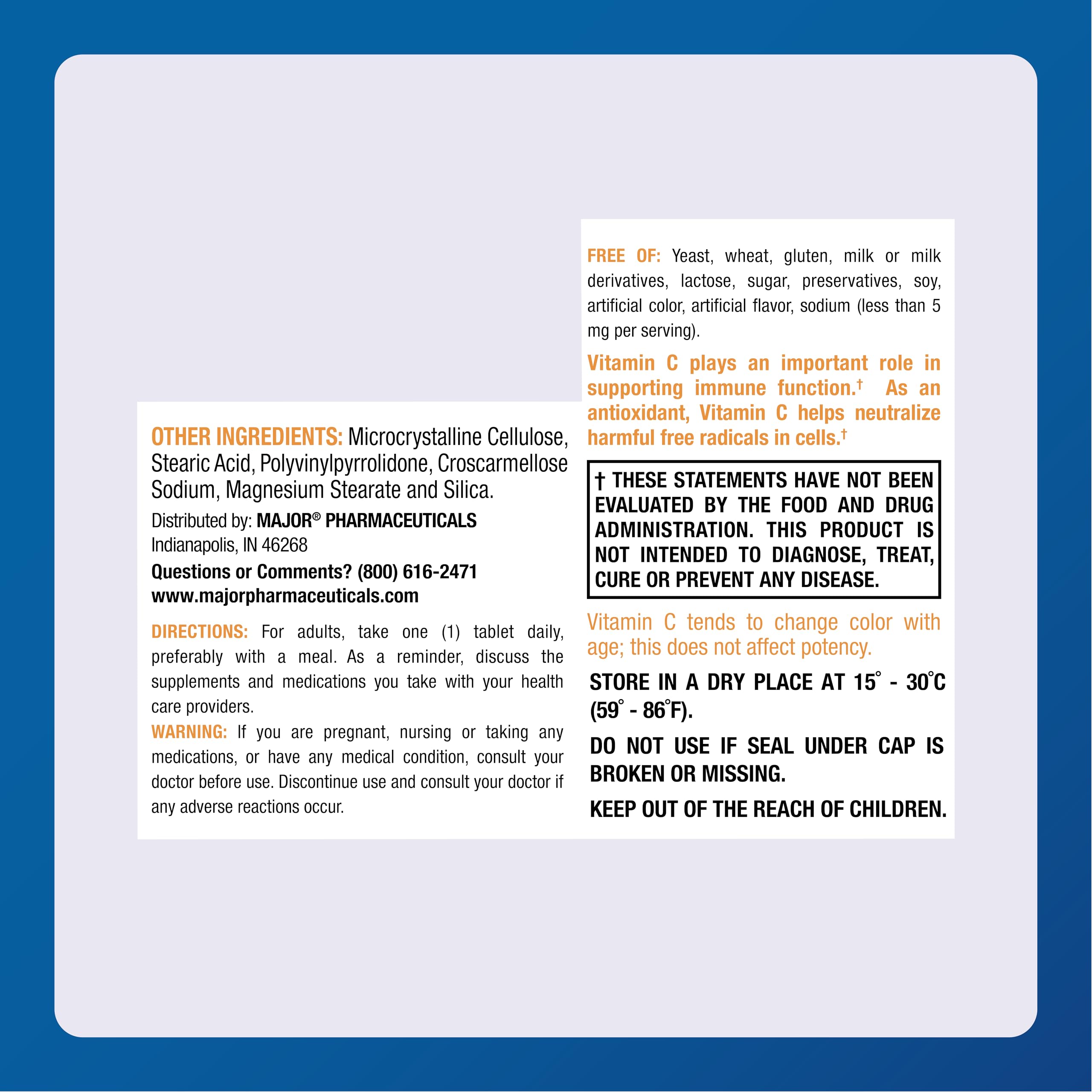 Adult taking one tablet daily with a meal