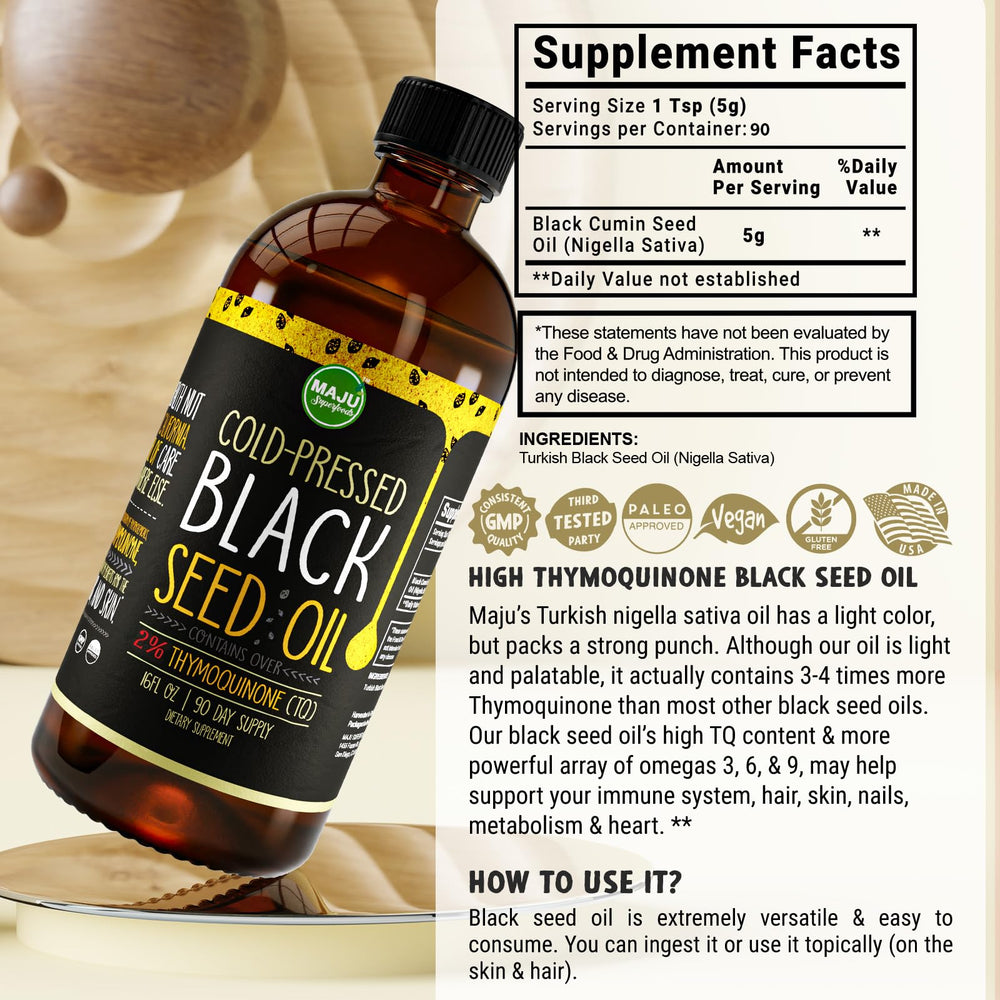 Glass bottle and cap for MAJU Black Seed Oil
