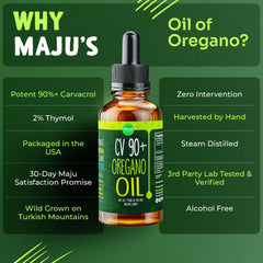 Maju oregano oil packaging and label