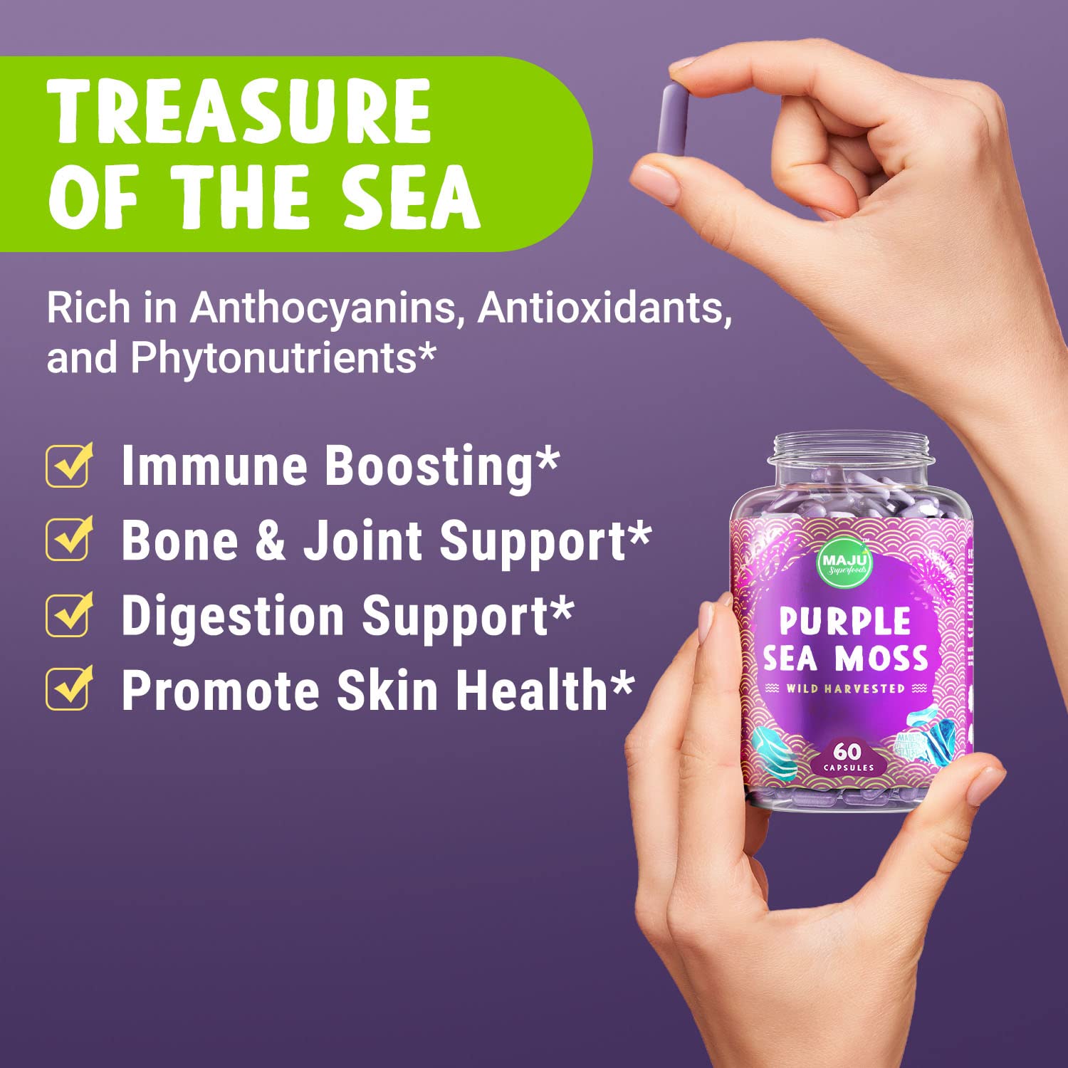 Sea moss capsules for thyroid and immune support