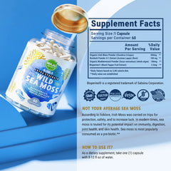 Packaging of MAJU 4-in-1 sea moss capsules