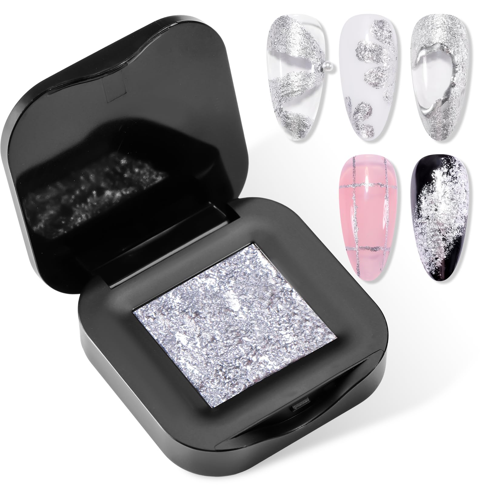 Makartt 3D Sculpting Gel with Silver Fairy Aurora glitter for eye-catching nail art.