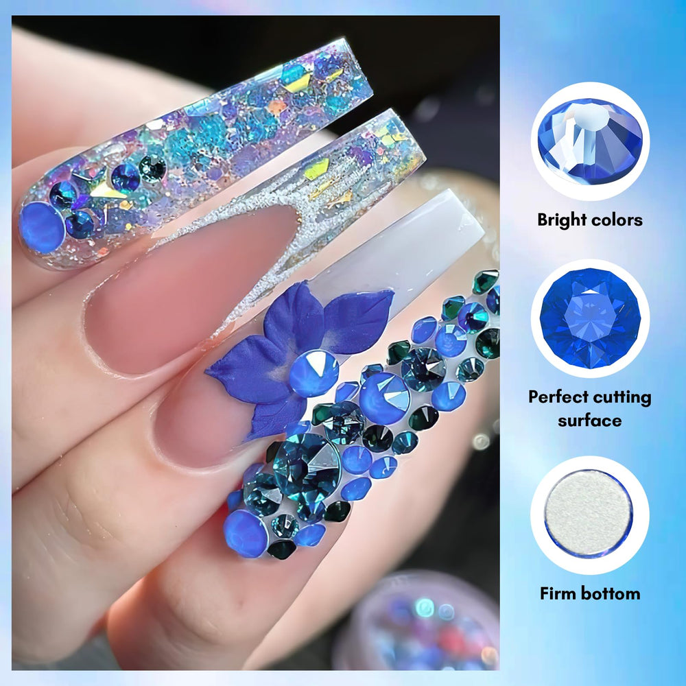 Makartt blue rhinestones sparkle detail adds glamour to crafts and outfits