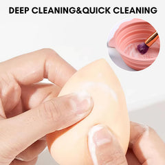 Makartt Brush Cleaner Solution with sponges for gentle cleansing of residues