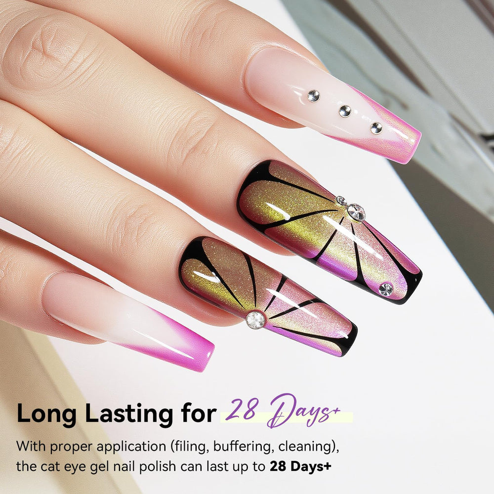 Galaxy-like shimmer from the magnetic effect on Makartt nails