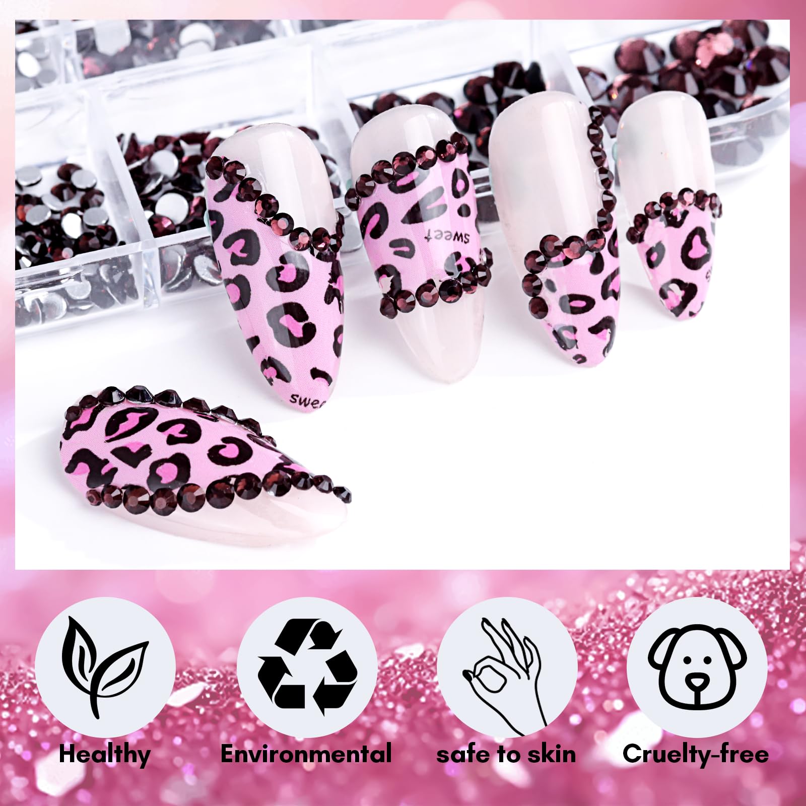 Makartt dark purple rhinestones 4mm flatback prominent flair for designs.
