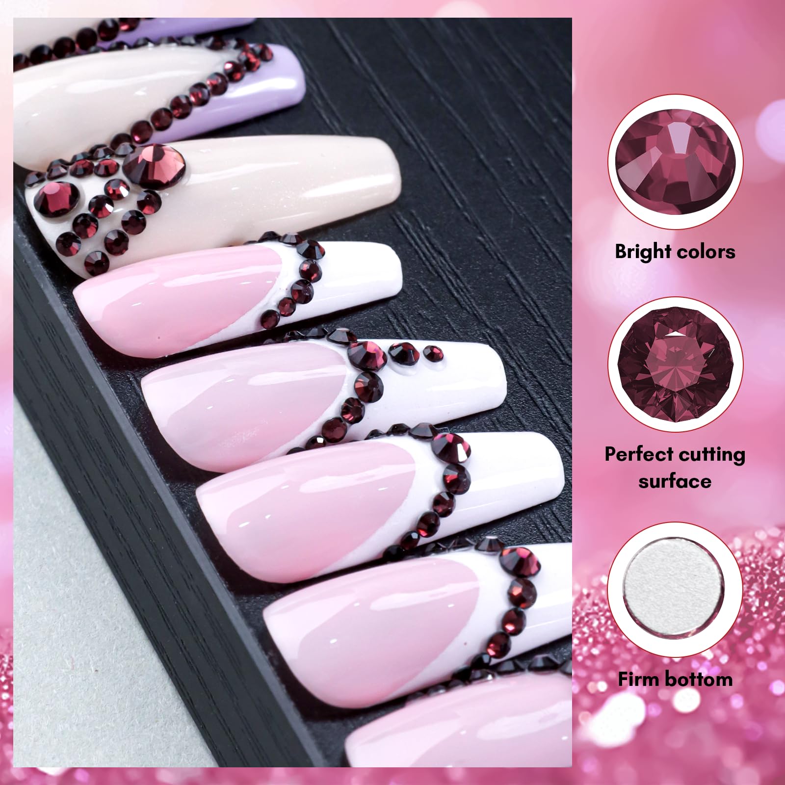 Makartt dark purple rhinestones 5mm flatback statement stones.