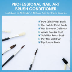 Makartt Dip Powder Brush Cleaner removing sealants and residue from brushes