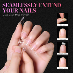 Makartt half-cover nail tips close-up highlighting natural fit for nails