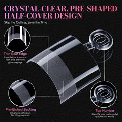 Makartt pre-shaped nail tips worn on fingers illustrate quick at-home manicure