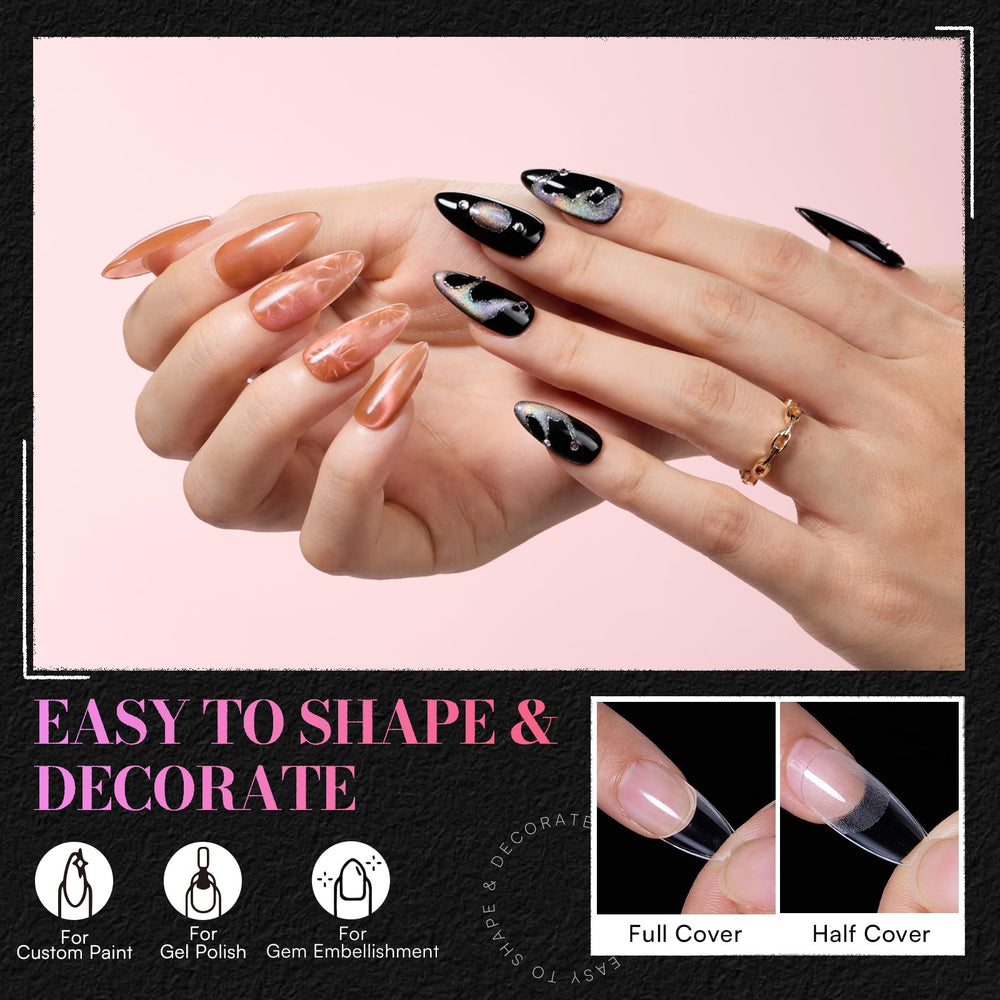 Makartt quick-apply almond tips ideal for events and daily wear at home.