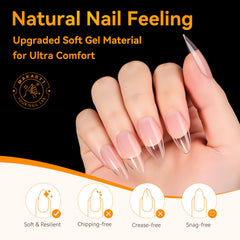 Makartt soft gel tips offer flexible wear and natural feel