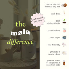 Lead-free cotton wick inside MALA candle