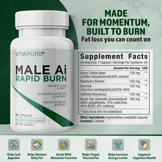Close-up of thermogenic capsules for Male AI Rapid Burn