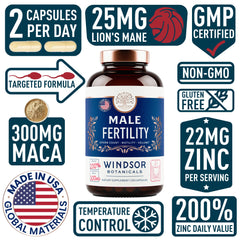 Label showing zinc 22 mg and L-Arginine 200 mg in the formula