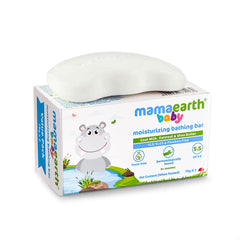 MAMAEARTH branding on the baby bath bar packaging