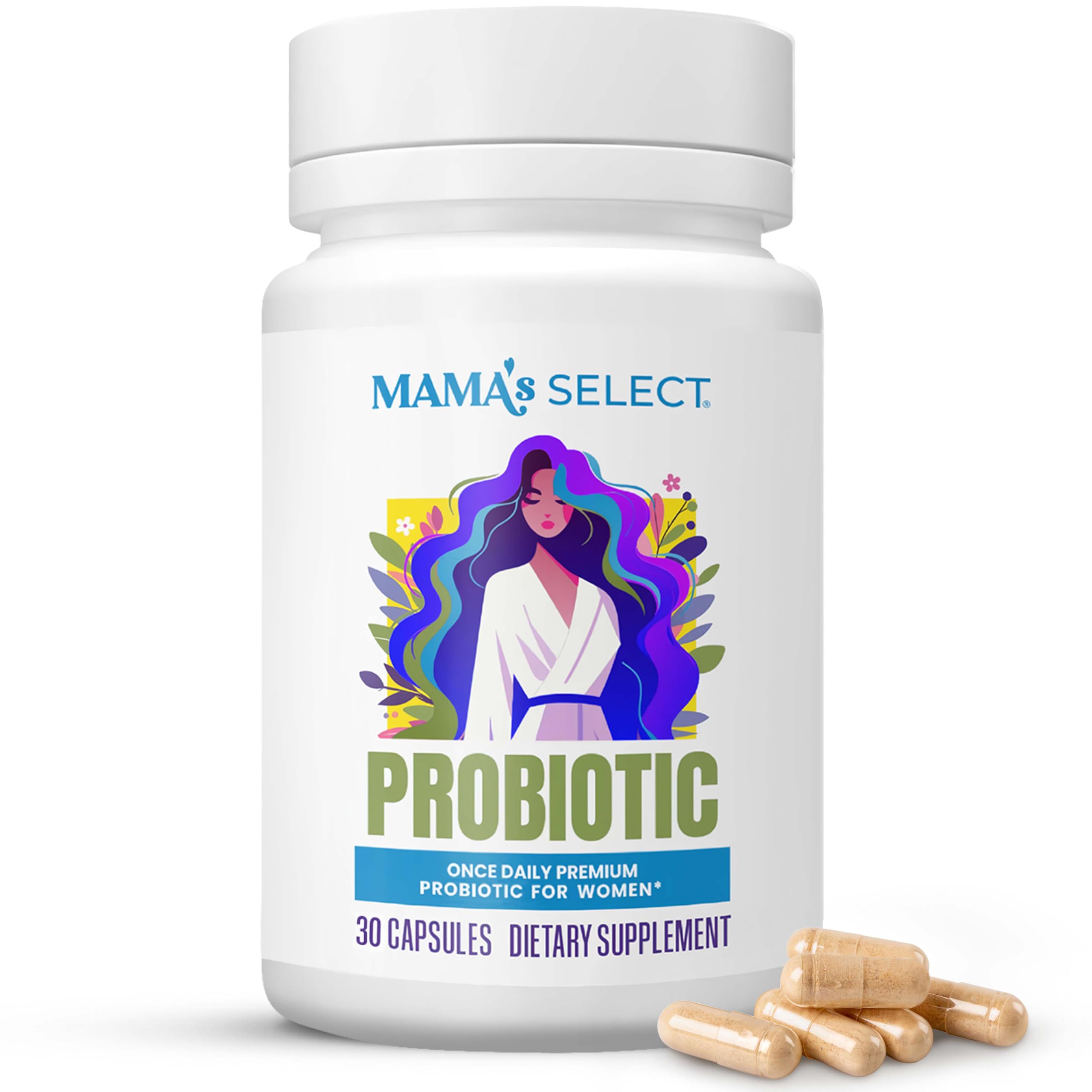 Bottle of Mama's Select Prenatal Probiotics for pregnant women