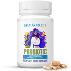 Bottle of Mama's Select Prenatal Probiotics for pregnant women