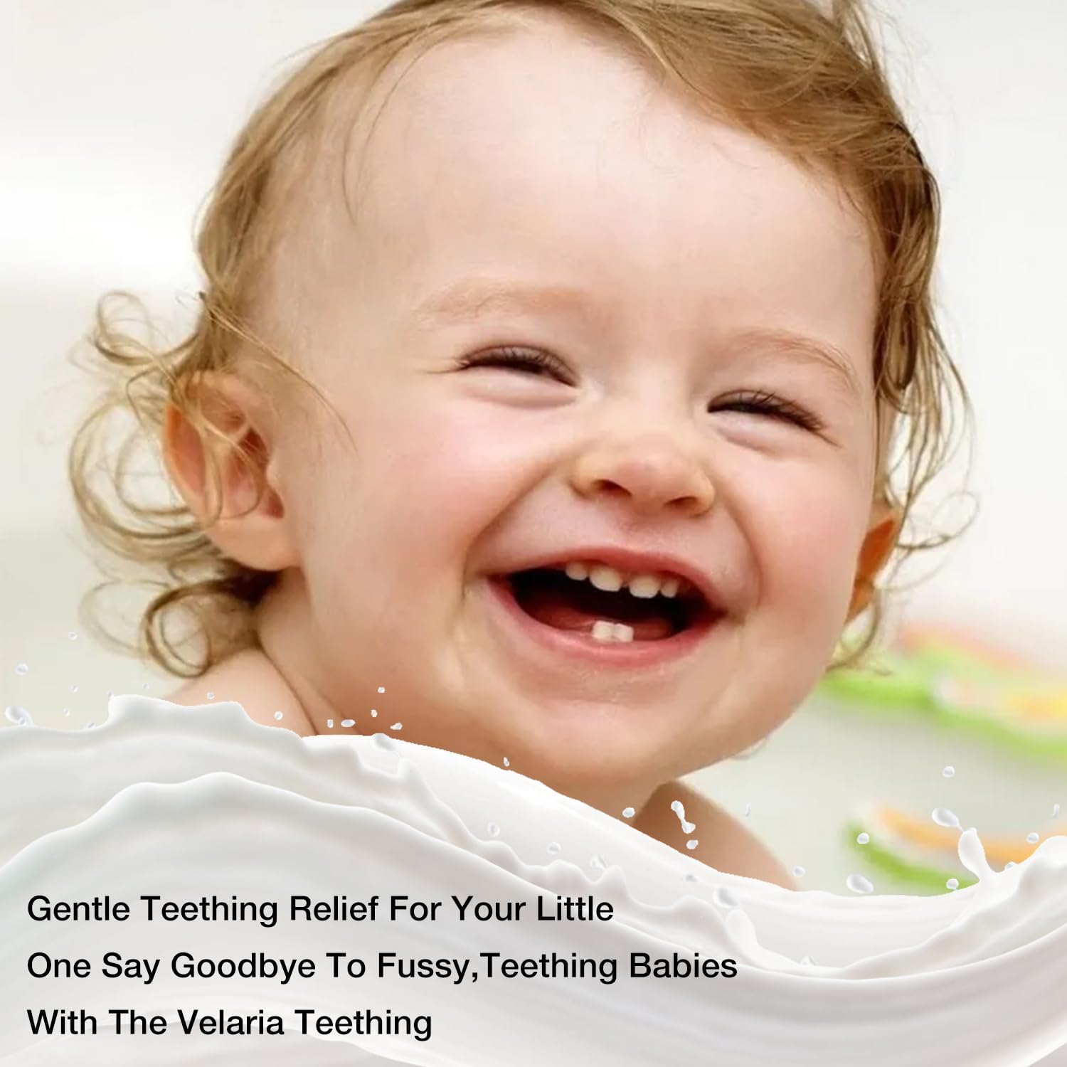 Baby calm after teething relief from the roller