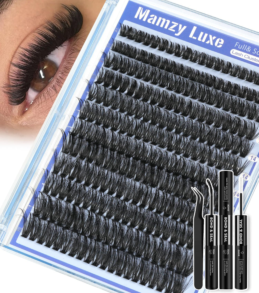 Mamzy Luxe fluffy lash clusters 80D DCurl for natural-looking lift and comfort.