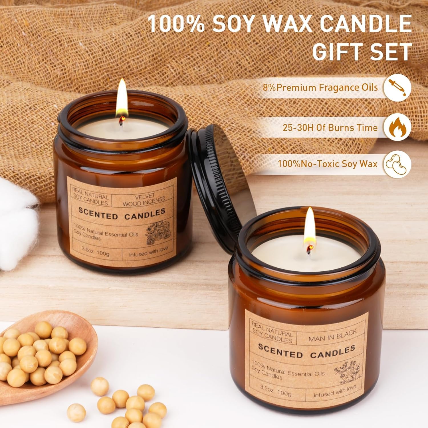 Man in Black scented candle in a jar