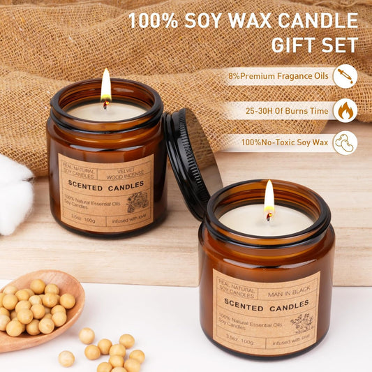 Man in Black scented candle in a jar