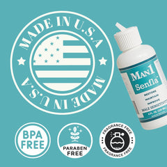 Senfla product packaging on shelf shows fragrance-free, dermatologist-approved formulation.
