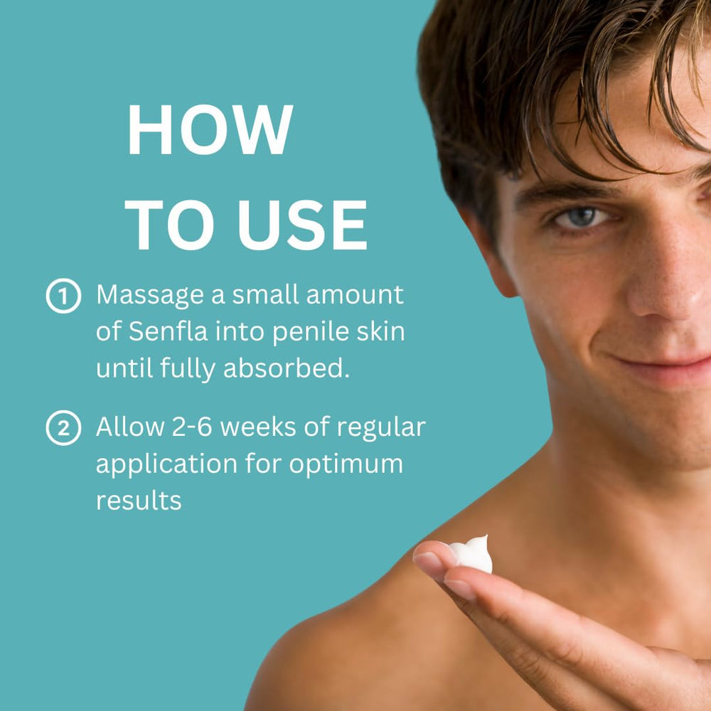 Man1 Senfla texture close-up highlights smooth lotion for easy absorption.