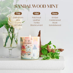 CharmArch townscape design on candle surface