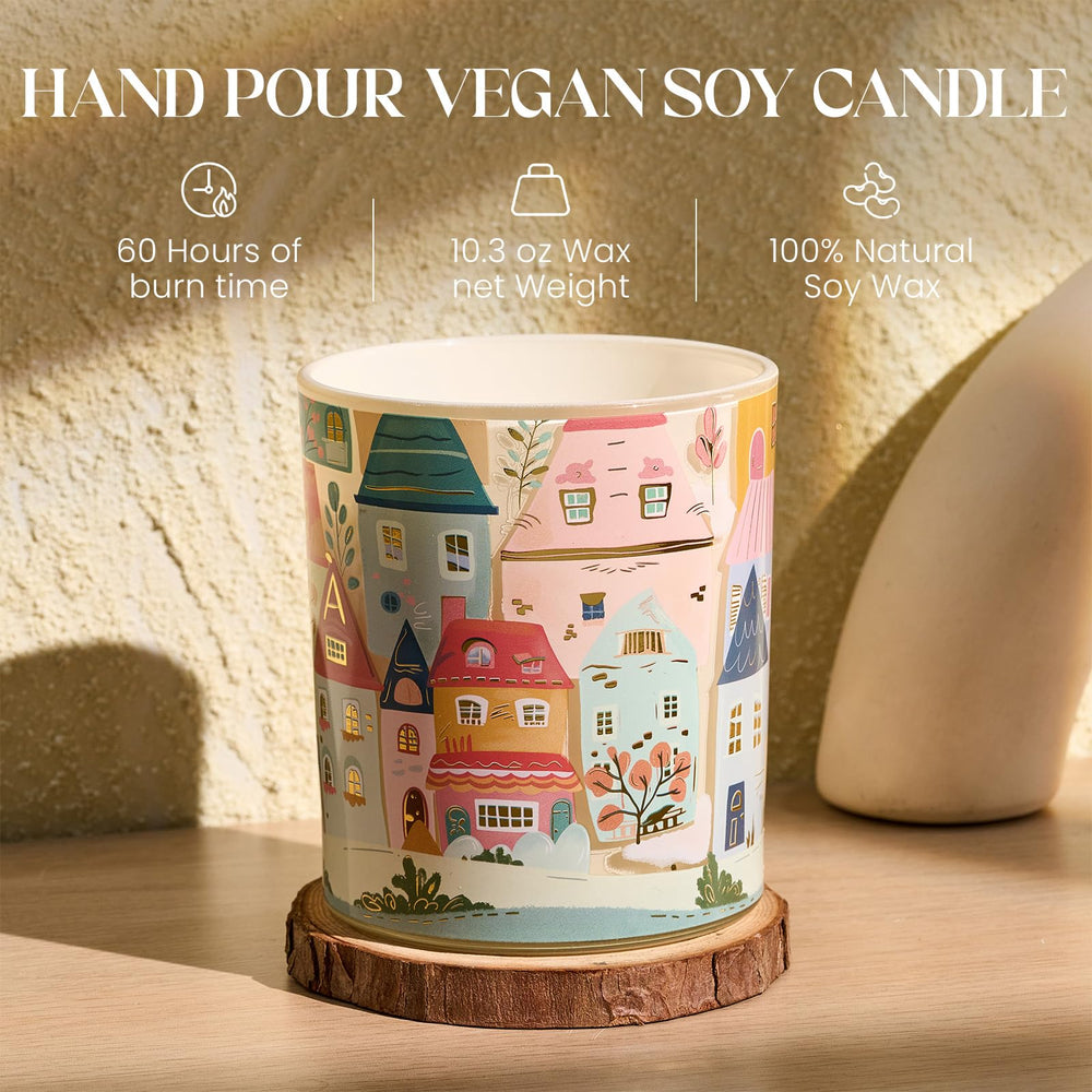Close-up of M&SENSE sandalwood mint candle with burn pool