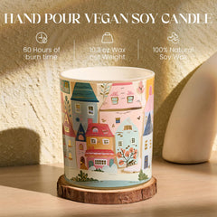 Close-up of M&SENSE sandalwood mint candle with burn pool